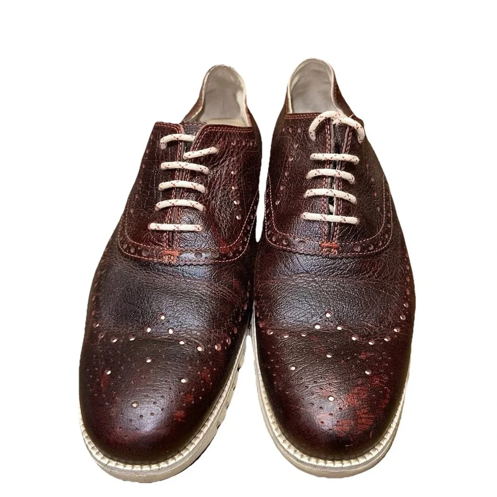 Cole Haan ZEROGRAND Remastered Wingtip Oxford Chocolate Men's 11.5M Worn 1X $220